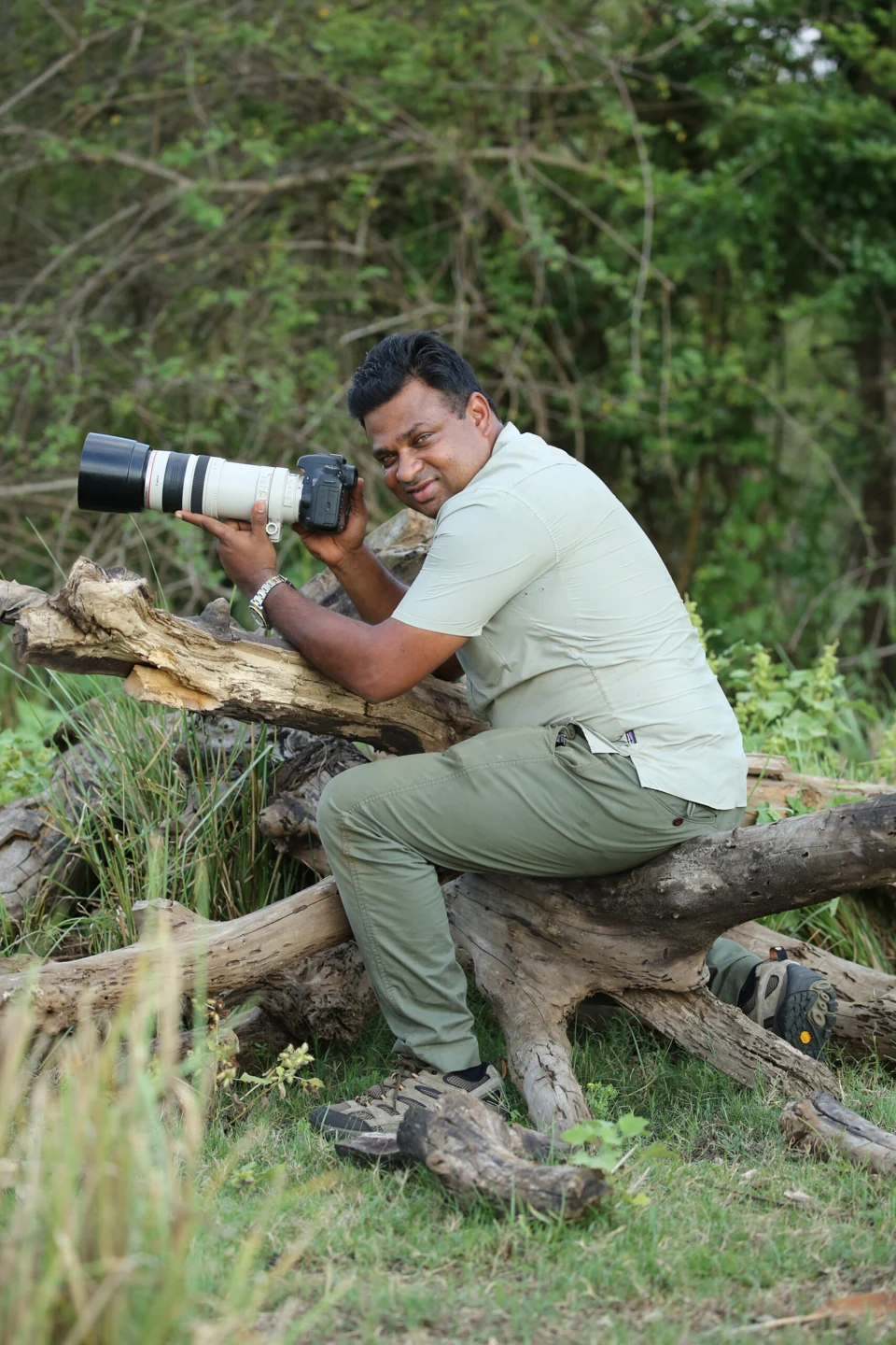 Wildlife photographer in the field